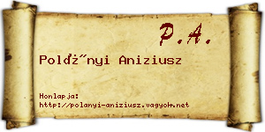Polányi Aniziusz névjegykártya